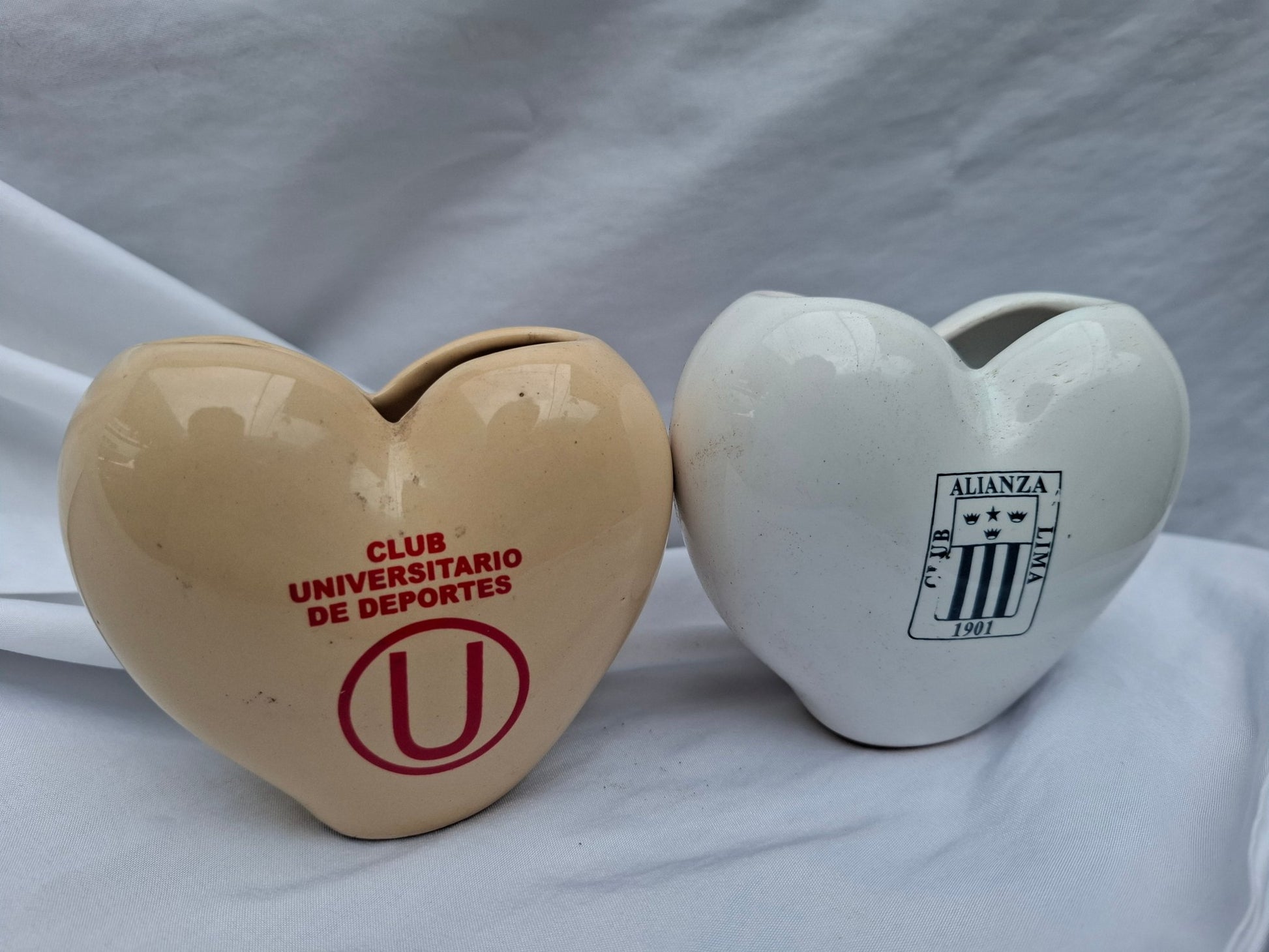 MACETEROS DE CERÁMICA CON FORMA DE CORAZÓN - EDICIÓN FUTBOLERA - Vivero Origenes